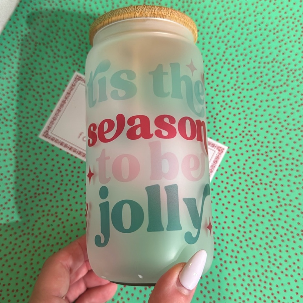 TIS the season to be jolly glass